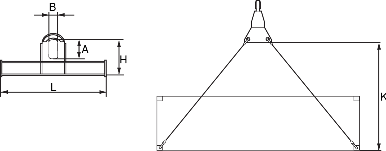 Container Lifting Beam Type A and B drawing