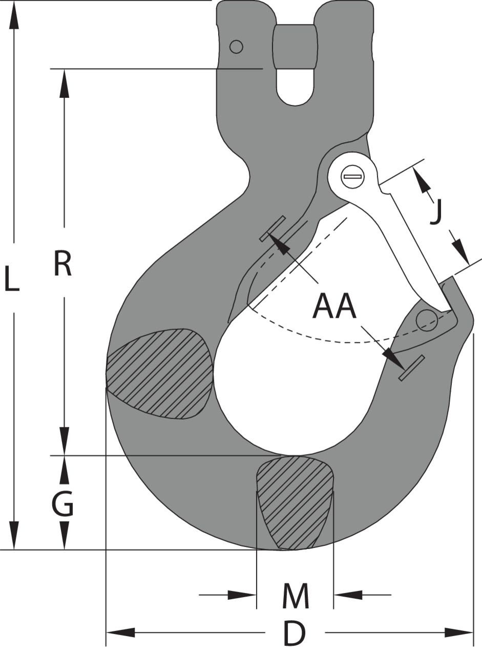 Clevis sling hook Platinum L-1339_drawing