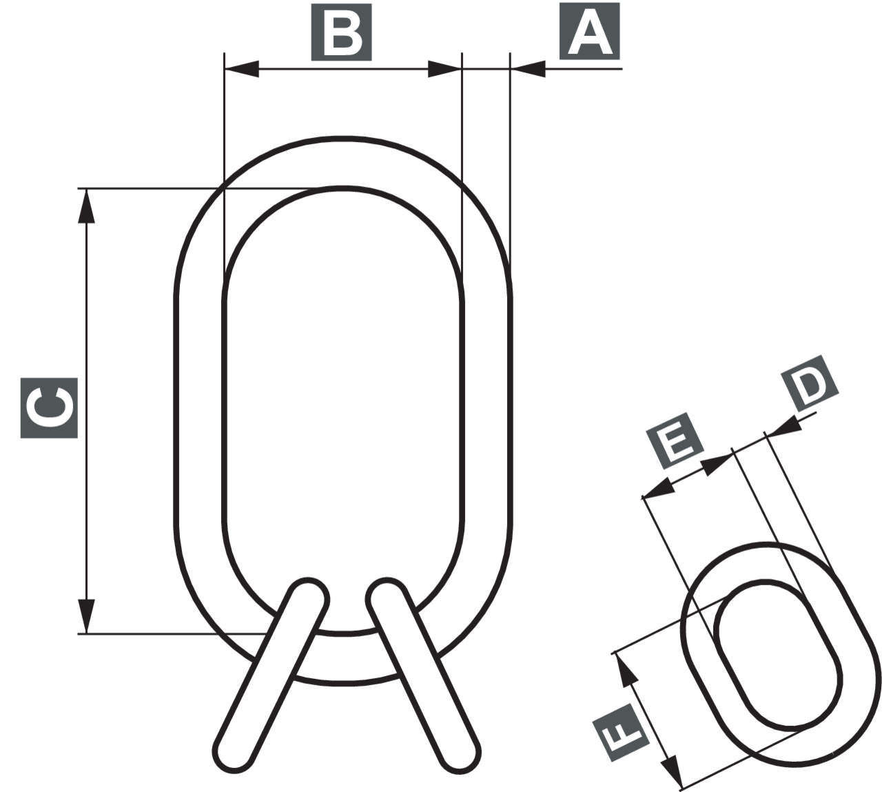 Welded Master Link Assembly Platinum A-1346_drawing
