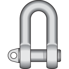Shackle SMS 1577C, galvanized grade 30 forged according to Swedish standard 1577 type C. Shackle SMS 1577C