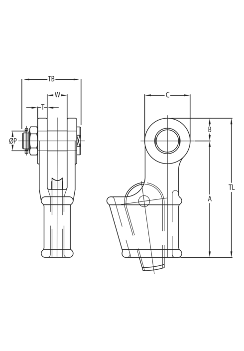 Open wedge socket with bolt and nut measurements