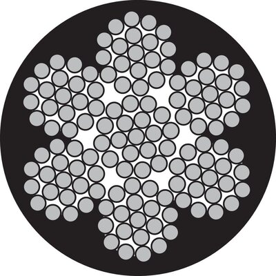PVC-pinnoitettu vaijeri 1x19