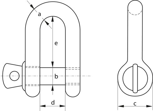 Commercial Dee Shackle with screw collar pin.