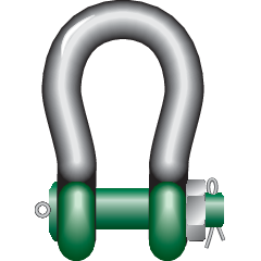 Heavy Duty Bow Shackle BN Green Pin Polar® P-6031