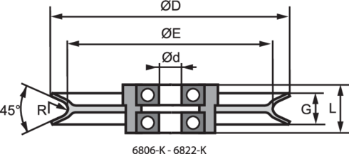 Wire rope sheave 6800-K ball beared measurements