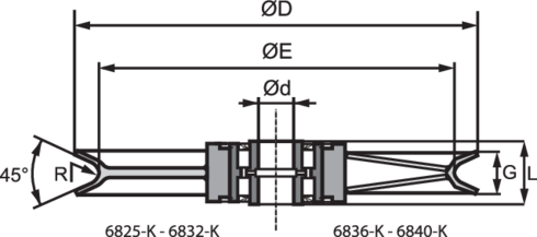 Wire rope sheave 6800-K ball beared measurements