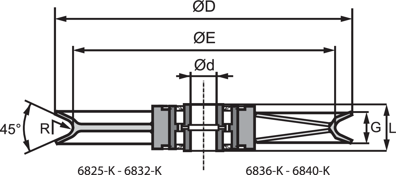 Wire rope sheave 6800-K ball beared measurements Wire rope sheave 6800-K ball beared measurements
