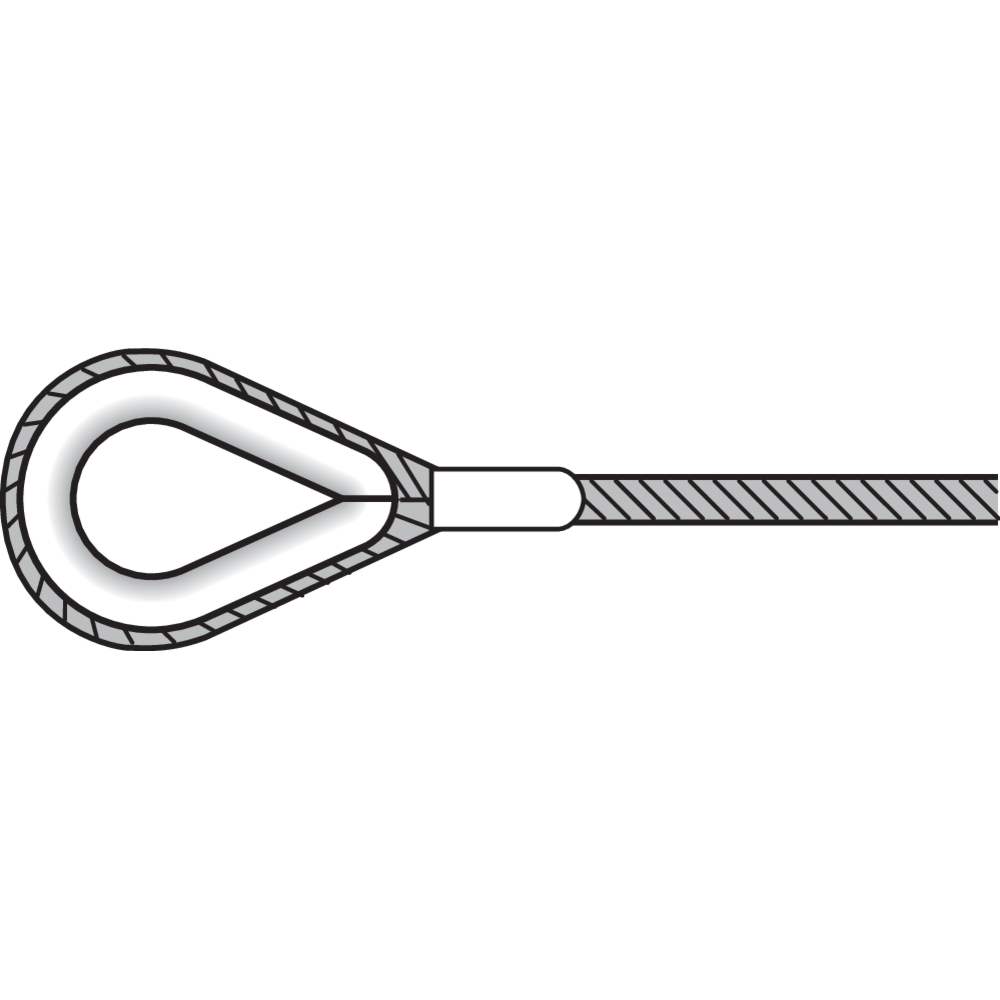 Spliced eye with ferrule and thimble